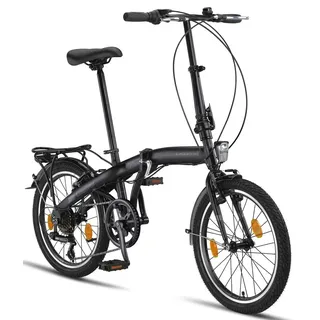 Licorne Bike Conseres Premium Falt Bike in 20 Zoll Fahrrad für Herren, Jungen, Mädchen und Damen 6 Gang-Schaltung - Hollandfahrrad Zoll:20;Farbe:Schwarz