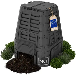FIXKRAFT Thermokomposter 740L Komposter Garten Schnellkomposter | Für schnelles Kompostieren von Rasenschnitt, Laub, Küchenabfällen – natürlicher Kompost als Dünger im eigenen Garten