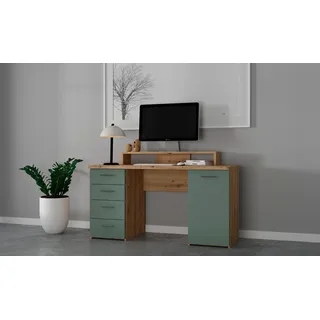 Forte Schreibtisch Net106 Holzoptik Salbei