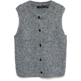 Vero Moda VMNOVAH SL O-Neck Button Vest Noos Grau M