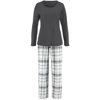 Arizona Damen Pyjama dunkelgrau-weiß Gr.32/34
