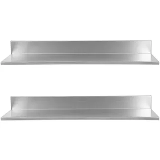 QUIOTUIR Wandregal Edelstahl 2 Stück Schweberegal L-förmige 76.2x21.8x8.5cm Wandmontage Regale für Cafeteria, Küche, Speisekammer, Bad, für Speicherung Von Besteck, Teller, Löffel, Gabeln, Werkzeuge