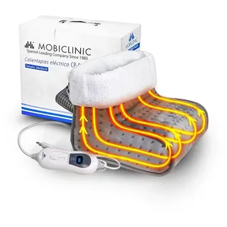 Mobiclinic Elektrischer Fußwärmer 30 x 24 cm Grau