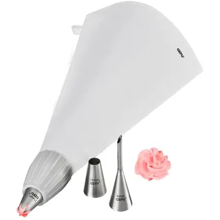 GEFU Spritzbeutel-Set DECORE, 5 teilig mit 3 Edelstahltüllen