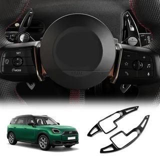 KUNGKIC Aluminium Lenkrad Paddle Shift DSG Erweiterungen Für 2024 2025 MINI F65 F66 JCW,MINI U25 Countryman JCW,Innenraum Dekoration Zubehör 2 PCS (Schwarz)