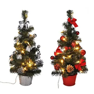 Gravidus Künstlicher Weihnachtsbaum geschmückt mit LED-Lichterkette rot 40 cm