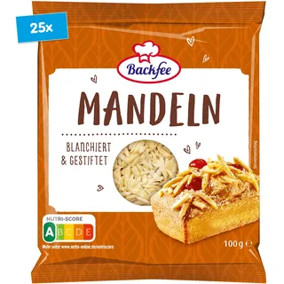 Backfee Mandeln gestiftet 100g, 25er Pack