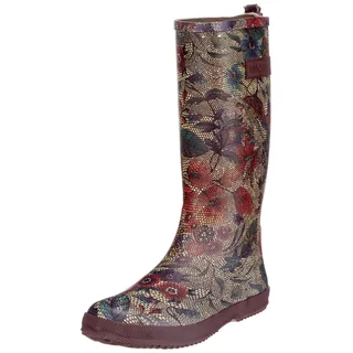 Bisgaard Flower Gummistiefel 92007999, Gummistiefel, Mehrfarbig (174 Bordeaux-Flowers 174), 25 EU (UK Child 7.5 UK) - 25 EU