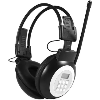Garsent Drahtloses/verkabeltes FM-Radio-Headset, Faltbarer Overhead-Kopfhörer mit FM-Radioempfänger, rauschunterdrückender LCD-Digital-AM/FM-Radio-Ohrenschützer