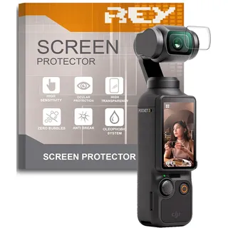REY Bildschirmschutz aus gehärtetem Glas für Objektiv DJI OSMO Pocket 3, Schutzfolie, Displayschutzfolie 9H+ Härte, Anti-Kratzen-Öl-Bläschen