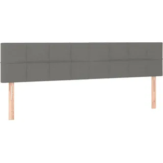 vidaXL Kopfteil 2er Set 100 x 5 x 78/88 cm Dunkelgrau