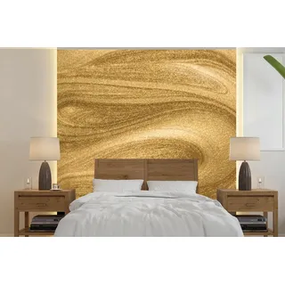 MuchoWow Fototapete Gold - Glitzer - Abstrakt - Luxus, Matt, bedruckt, Vinyl Tapete für Wohnzimmer oder Schlafzimmer, Wandtapete, 240x240 cm bunt 2.4 m x 2 m