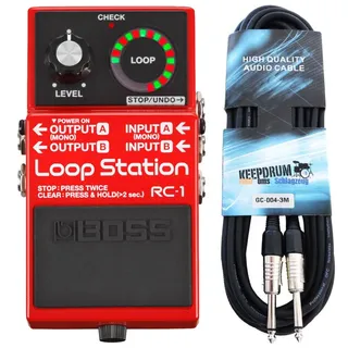 Boss by Roland E-Gitarre Boss RC-1 Loop Station Looper-Pedal mit Kabel