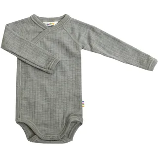 Joha Baby Jungen Mädchen Wickel-Body Langarm Merino-Wolle, Größe:56/62, Farbe:Light Grey Melange - 56-62