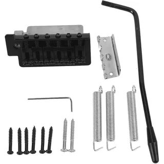 E-GITARRE TREMOLO BRIDGE RETRO METALL VERSCHLEISSFEST 6-SAITEN-SYSTEM ST (Schwarz)