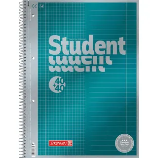 Brunnen Collegeblock Premium Student DUO 28 + 27 liniert und kariert DIN A4 mit Randlinie (innen und außen), 5 St.