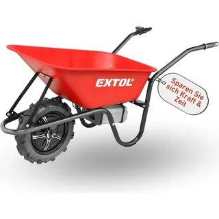 Extol Premium Elektrische Schubkarre mit Akku I 80L Mulde I 150kg Traglast I 500W I 40V Li-ion mit 6000mAh