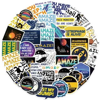 Projekt Hail Mary Aufkleber Set 50 Stück,Sci‐Fi Weltraum Astronaut Sticker | wasserfest Vinyl Sticker für Laptop Wasserflasche Skateboard Gepäck Handwerk Dekoration