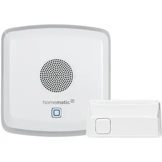Homematic IP Smart Home Klingeltaster, Digitale Türklingel ohne Kabel, Benachrichtigung per App, Alexa & Google Assistant + Kombisignalgeber, Gong für Klingelatster, Einstellung per App