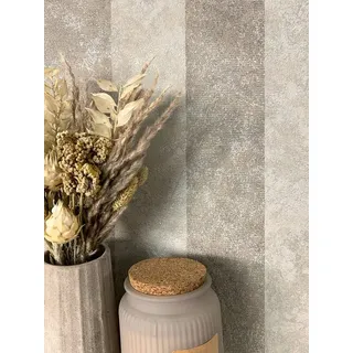 Newroom Vliestapete Saliba Taupe Tapete Streifentapete Streifen,Linien, Braun Tapete Modern Streifen - Metallic Glänzend Taupe Grau Landhaus Glamour Linien für Wohnzimmer Schlafzimmer Küche, Metallic braun