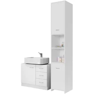 CASARIA Badmöbel-Set Neapel 2-tlg. Weiß