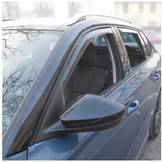 Omac Windabweiser Regenabweiser Satz für Skoda Kamiq 2019-2023 Schwarz Windschutz 4x