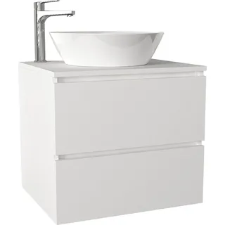 moebel17 Waschbeckenunterschrank Carmita Weiß B/H/T: ca. 60x53.8x49 cm, - Weiss