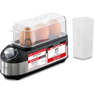 CASO Design E3 Eierkocher für 3 Eier + Eipicker Schwarz