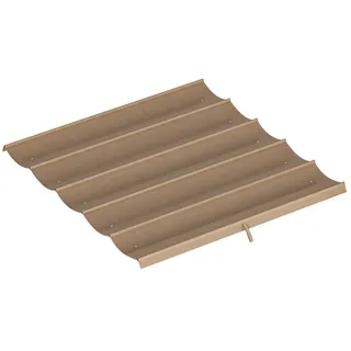 Outsunny Pavillon-Ersatzdach Welle Überdachung wasserdicht einziehbar mit Regenabflusslöchern, 180 g/m2, 255 x 255 cm (einziehbar Welle Überdachung, Schattenabdeckung), für Garten, Terrasse, 250 x 255 cm Braun braun 255 cm x 6 cm x 255 cm