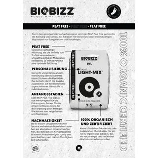 BioBizz Blumenerde Light-Mix torffrei 50 Liter