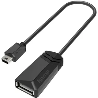 Hama USB OTG Adapter, Mini USB Stecker – USB A Buchse (Adapter zum Anschluss von Mini USB Geräten wie Tablet an z.B. Drucker, Mini-USB auf USB-A,