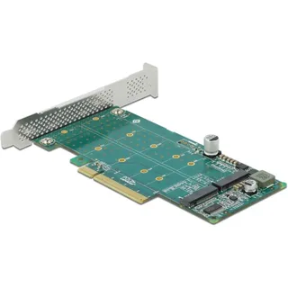 DeLock PCI Express x8 Card to 2 x internal NVMe M.2 Key M - Bifurcation -