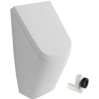 Vitra Pure Style Urinal mit VitrA hygiene inkl. Deckel und Urinal-Absaug-Siphon | Pissoir mit Antibakterielle Beschichtung | Robuste Keramik