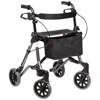 Dietz Rehab TAiMA M-ECO Leichtgewicht Rollator grau mit Rückengurt und Tasche