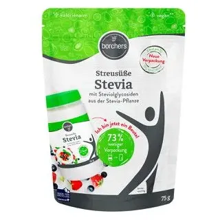 Borchers Süßstoff Stevia, Streusüße, 75 g, Nachfüllpackung