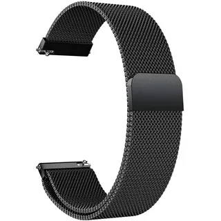 LYYLTX Edelstahl Mesh Uhrenarmband 18mm Metall Ersatz Armband Magnetverschluss Smartwatch Schnellverschluss Watch Uhren Schwarz Ersatzband Für Damen Herren - 18mm