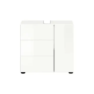 xonox.home Waschbeckenunterschrank Vira 60 x 57 x 34 cm Weiß Hochglanz