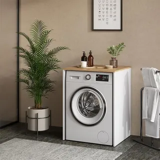 Vicco Waschmaschinenschrank Viktor, 68 x 88.2 cm, Weiß/Artisan - Weiß