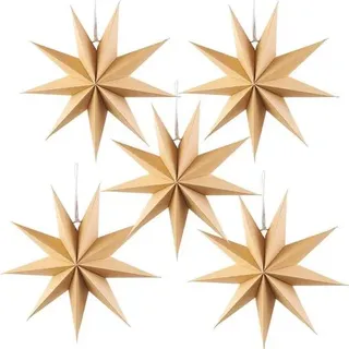 Faltstern 9 Zacken Weihnachten Tischdeko Hochzeit Original Holzfarbe