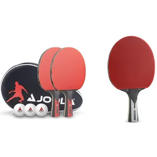 JOOLA Tischtennis Set Duo Carbon & 54206 Tischtennisschläger Carbon X Pro ITTF genehmigter Profi Wettkampf Tischtennis-Schläger 7 Sterne, 2 MM Schwammstärke, Schwarz/Grau