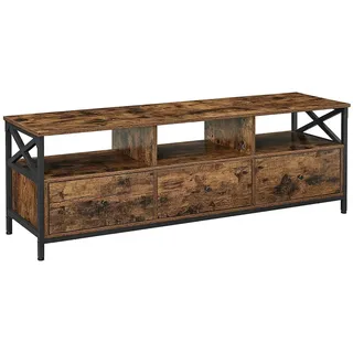 VASAGLE TV-Schrank mit 3 Schubladen 40 cm x 147 cm x 50 cm Braun-Schwarz