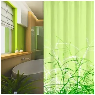 LikeKa Duschvorhang Badevorhang grün Wasserdicht Textil Stoff Waschbar Anti-schimmel Breite 120 cm 120 cm