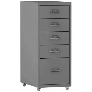 [en.casa] Kökar Rollcontainer 69 cm x 28 cm x 41 cm grau