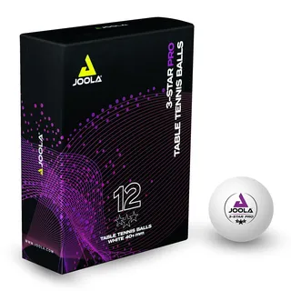 Joola Tischtennisbälle 3-Star PRO 40+mm Durchmesser, 3-Stern Premium Tischtennis Bälle Indoor und Outdoor Kompatibel, Weiß