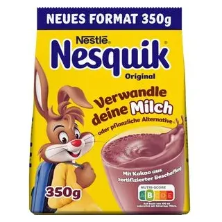 Nesquik Kakao Getränkepulver, 23% Kakaogehalt, im Nachfüllbeutel, 350 g