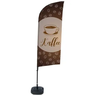 Beachflag Alu Wind Komplett-Set Kaffee Deutsch