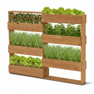 Coemo Vertikalbeet Riga Hochbeet Holz 6 Regale  onesize