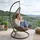 Hängesessel Polyrattan Braun