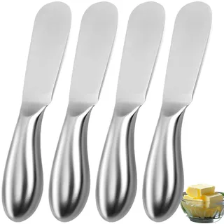 Buttermesser,4pcs Edelstahl Buttermesser Klein,Käsemesser,Dessertmesser Set,Marmelade Messer Tafelmesser käsemesser-Set Küchenwerkzeug Besteck für Butter, Käse und Gebäckherstellung