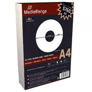 MediaRange Etiketten 100 41-118 mm Weiß